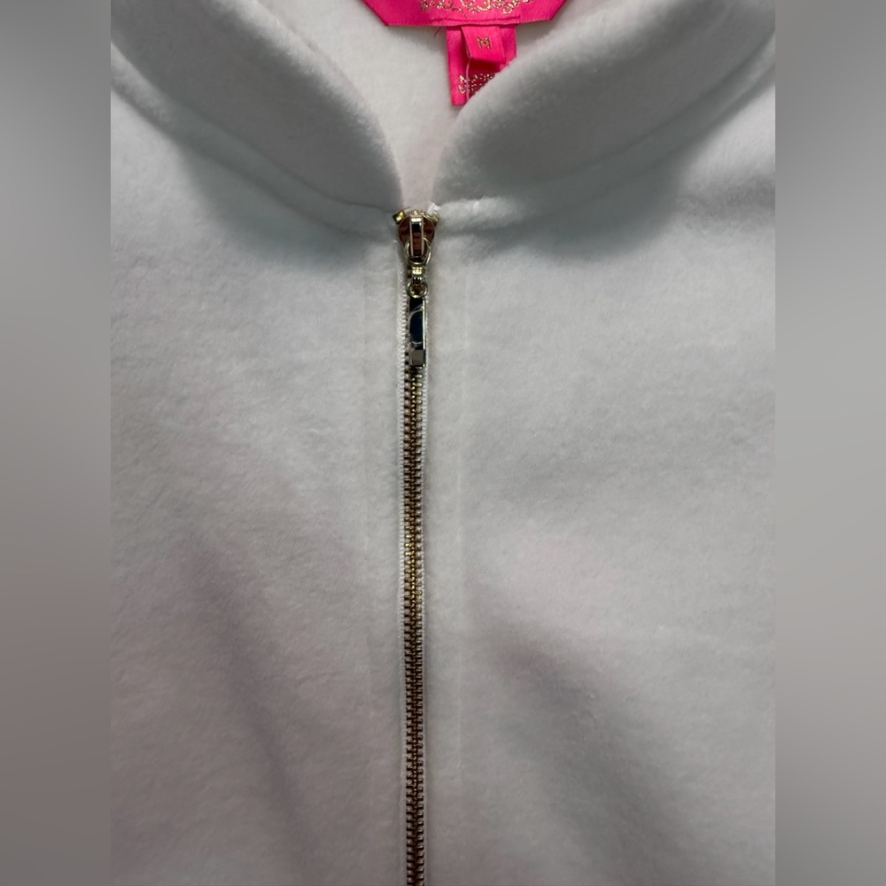 NWT Lilly Pulitzer Cabello Fleece Zip-Up in Color Coconut - Picture 4 of 8